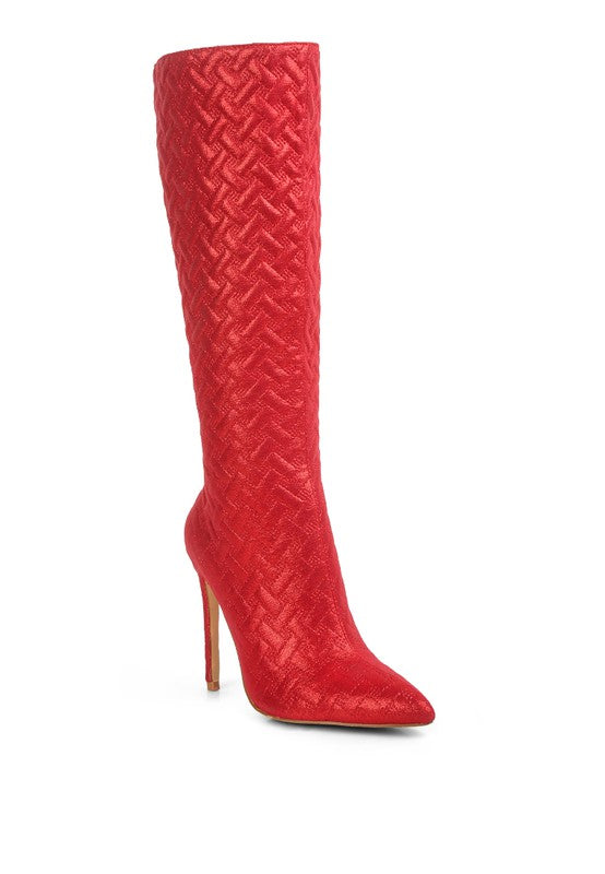 Tinkles Quilted High Heeled Calf Boots