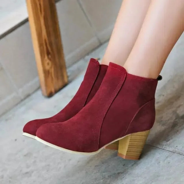 Booties Woman Autumn Winter 2022 Chunky Heels Zip Shoes Luxury Fashion Chelsea Ankle Women's Boots Size 41